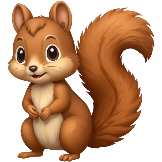 A cute little squirrel, full body.  emoji