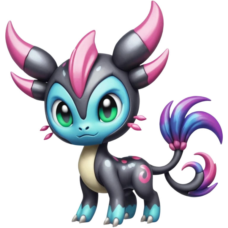 Colorful Shiny Edgy Cool Badass Painted Splashed Exotic Meloetta-Palkia-Stitch-Fakémon-creature-hybrid emoji