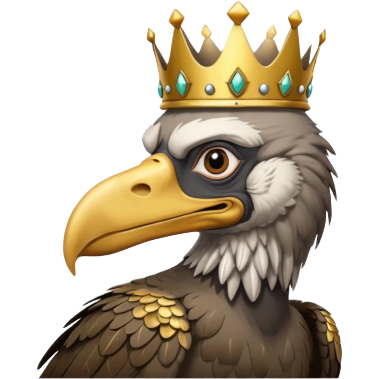 old vulture wearing crown  emoji