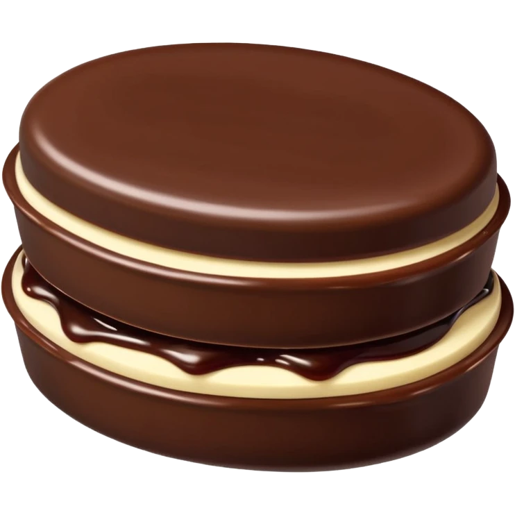 Chocolate covered Baltic curd snack with jam emoji