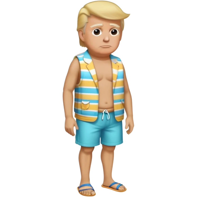 full body Trump standing in beach outfit emoji