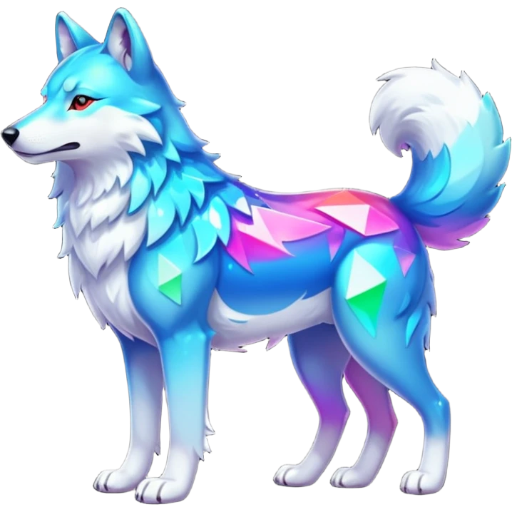 Colorful Shiny Fionbri-Falvie-sparkle-wolf-sona full body emoji