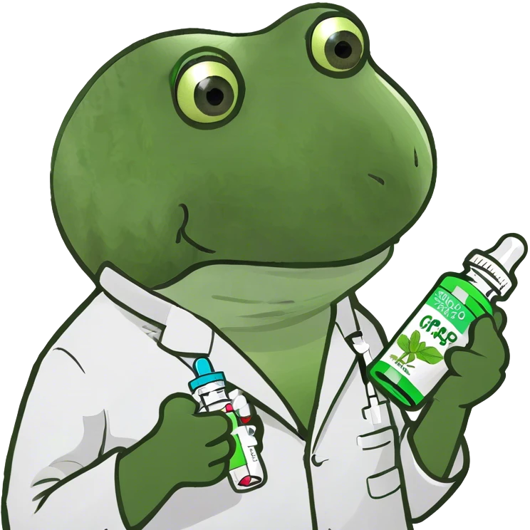 doctor holding a bottle of green and white medicine capsules emoji