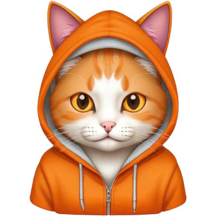 Cat wearing a hoodie emoji