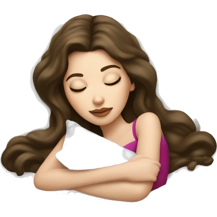 sleeping beauty brunette white girl with a silk pillow emoji