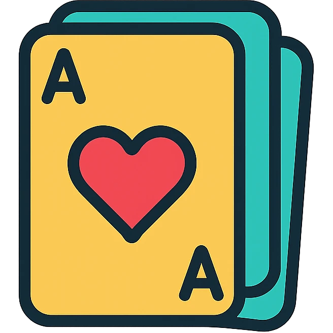 deck of cards, stylized vector icon, minimal color, flat design emoji