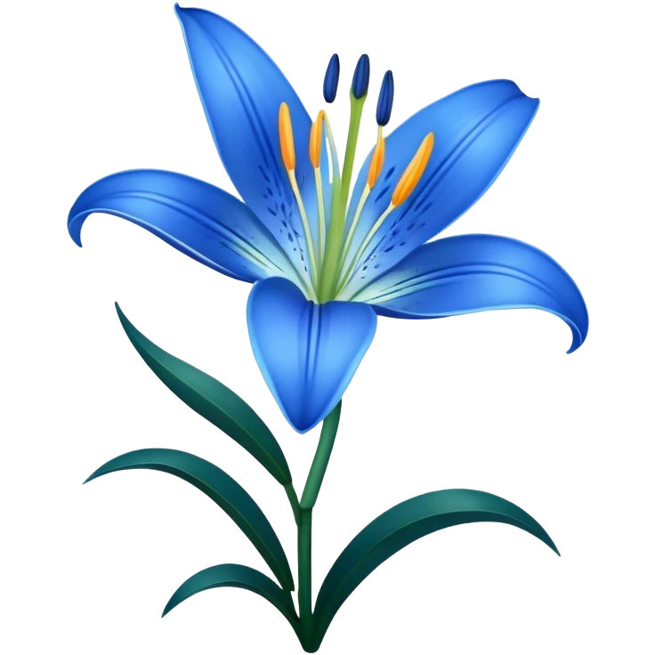 Blue lily flower emoji
