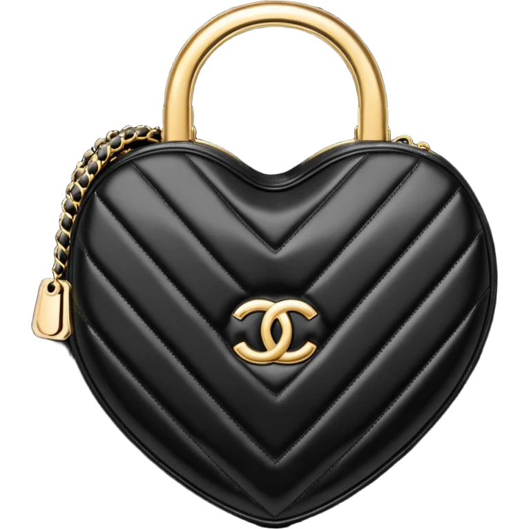 chanel heart shape bag black color bag emoji