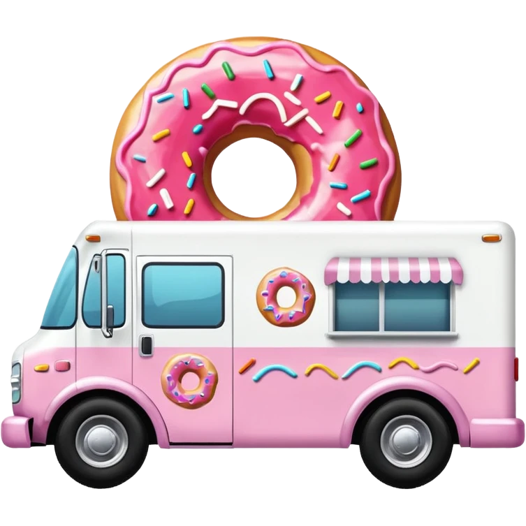 big donut truck with donut decals, frosting decals and sprinkle decals emoji