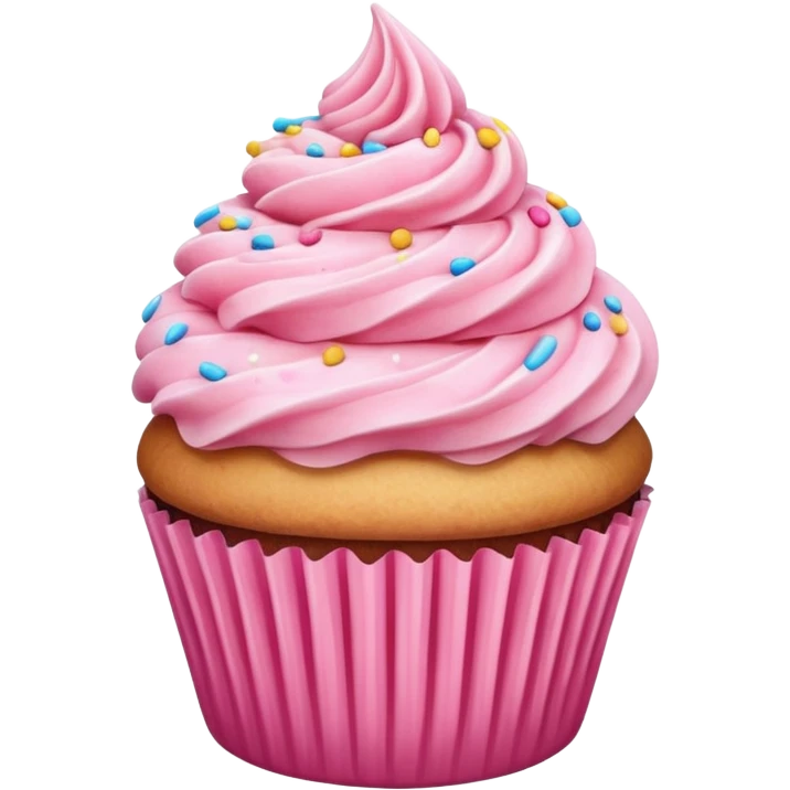 Cupcake with pink icing emoji