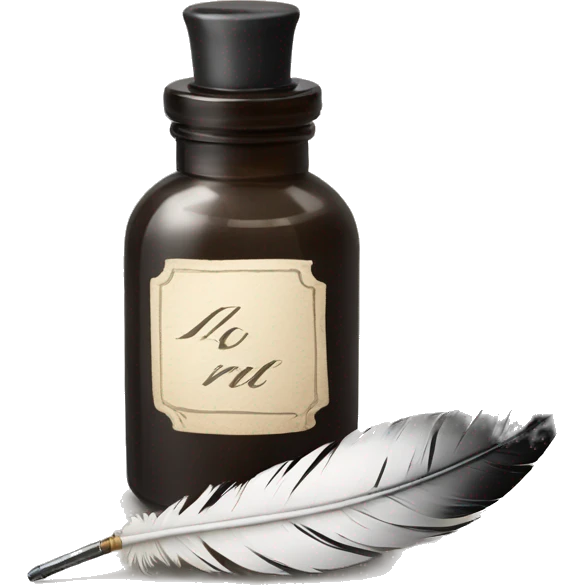 a feather quill and ink bottle emoji