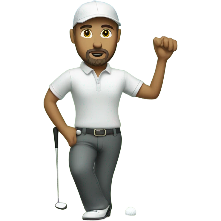 Male golfer wearing Capri pants with a goatee  emoji