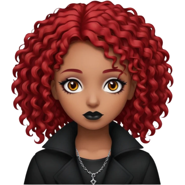 goth girl red hair cacheado médio pele parda emoji