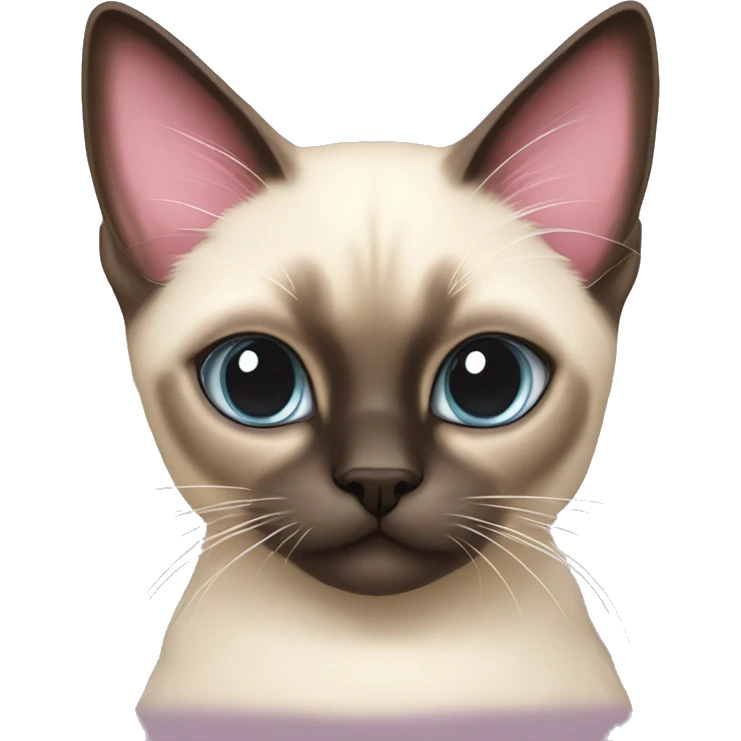 Long hair Siamese cat with pastel pink bow emoji