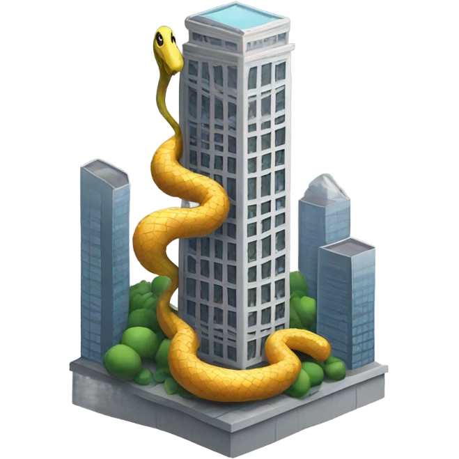 skyscraper with a snake wrapped around emoji