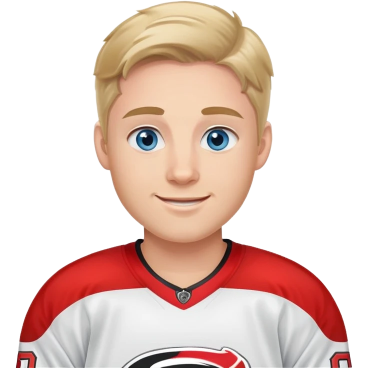 Big Carolina hurricanes hockey fan with blue eyes emoji