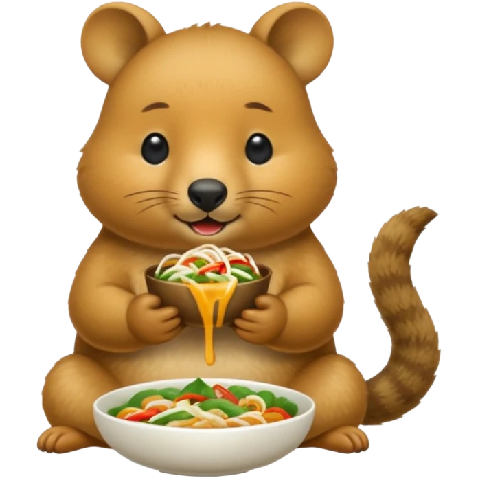 quokka eating vietnamese food emoji