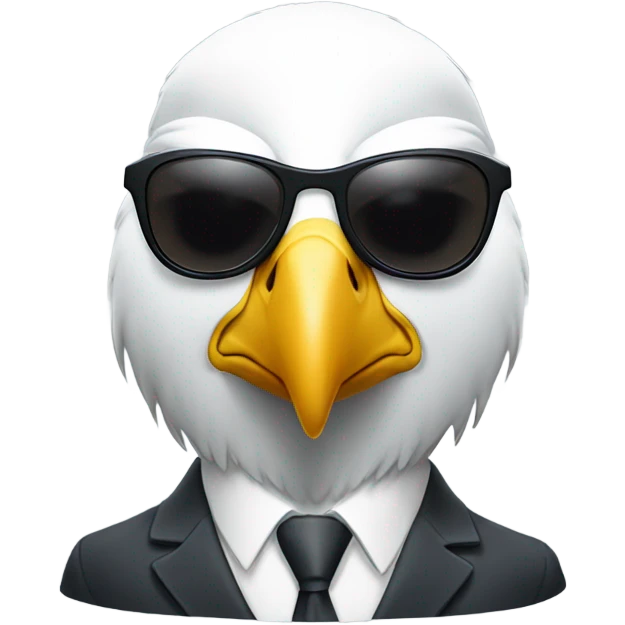 Bald eagle in suit and sunglasses no hat emoji