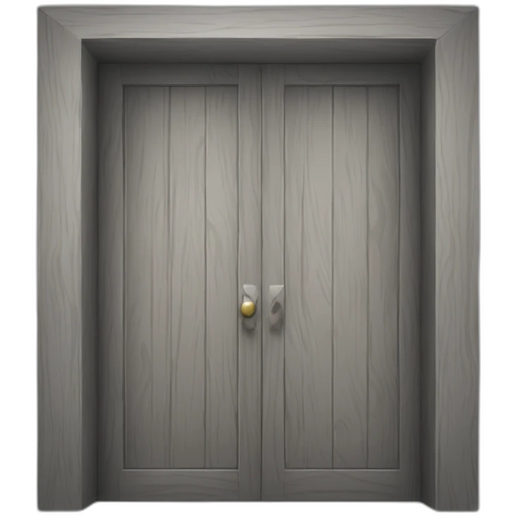 One gray wood open door perspective emoji