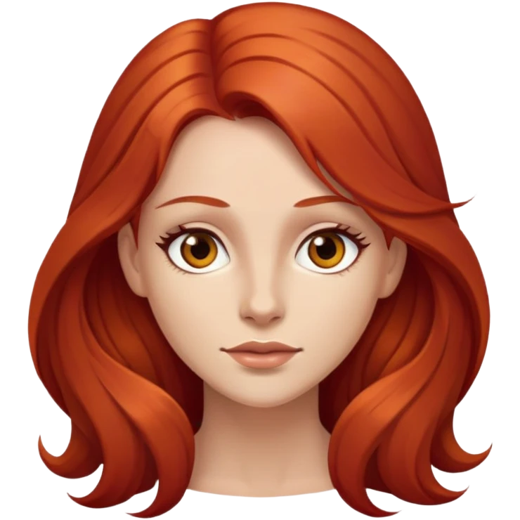 Ruiva cabelo longo de olhos castanhos emoji