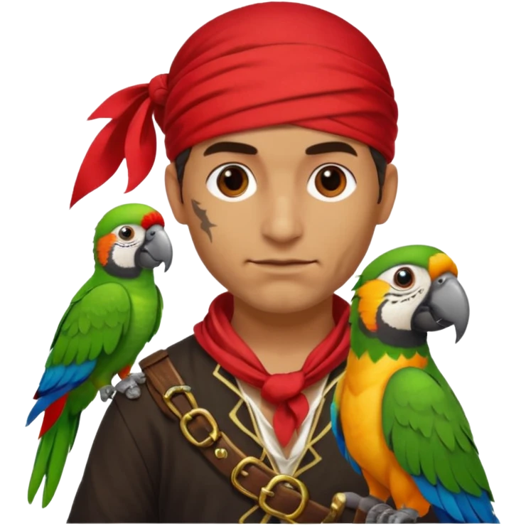 pirate and parrot emoji
