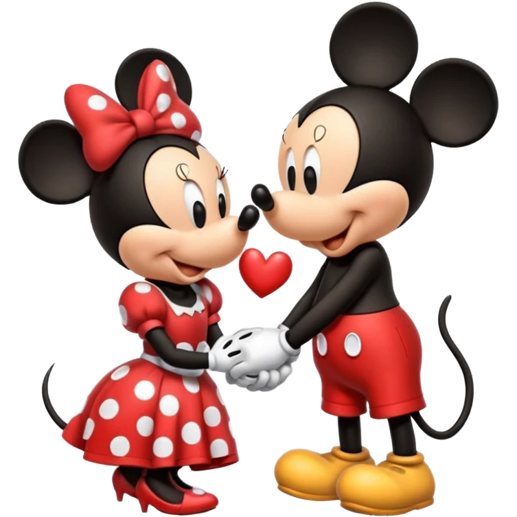 Mickey mouse and minnie mouse kissing emoji