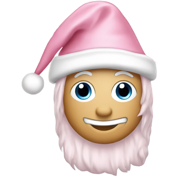 Light pink Santa hat with sparkly snowflakes  emoji