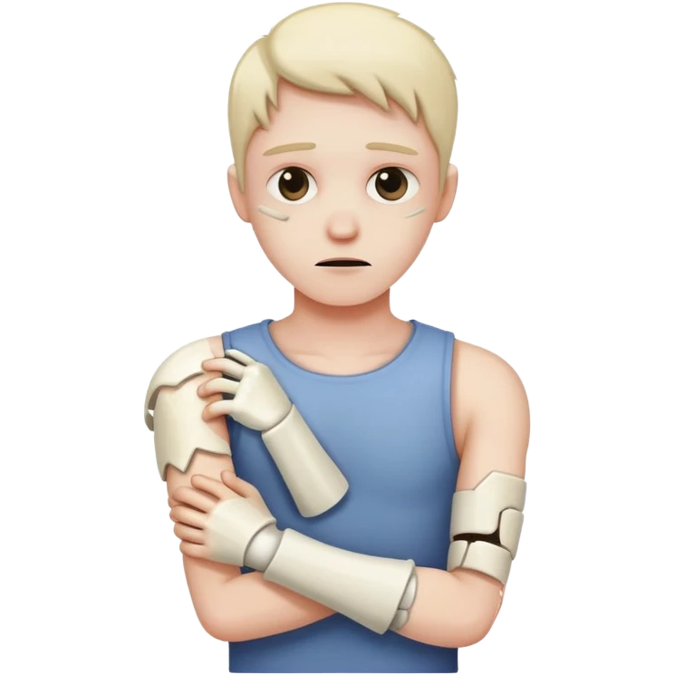 Arm snapped in hald emoji