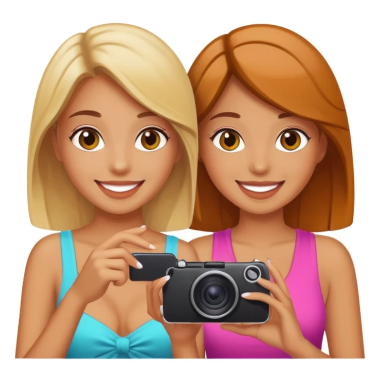 girls taking photo in club background emoji