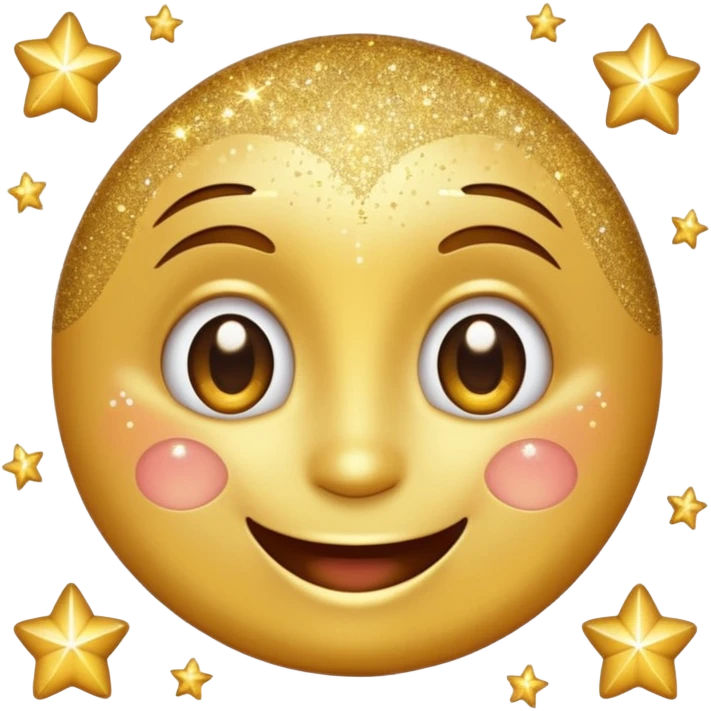 happy face with glitters emoji