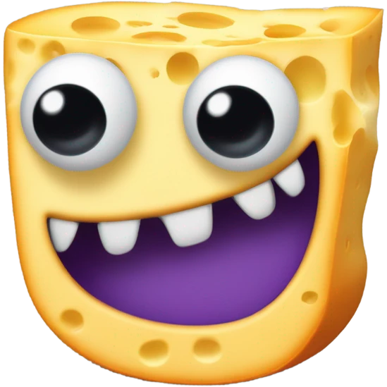 Munster cheese dressed up as a monster emoji