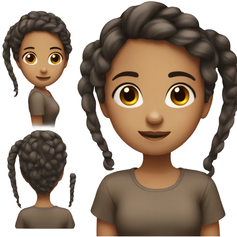 Adorable girl with brunnet long hair emoji