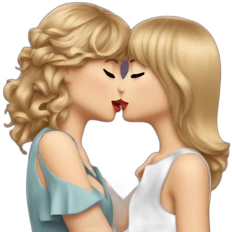 taylor swift and girl kissing emoji