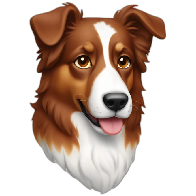 red and white australian sheperd emoji