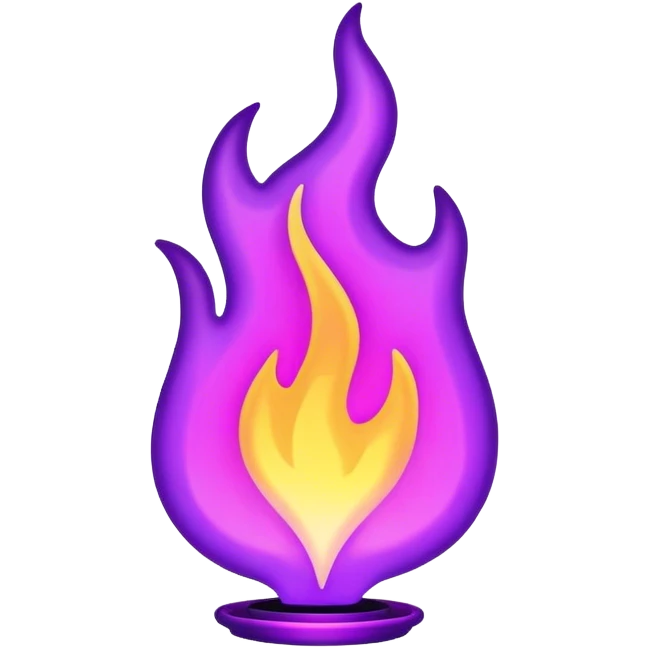 outline violet neon flame emoji