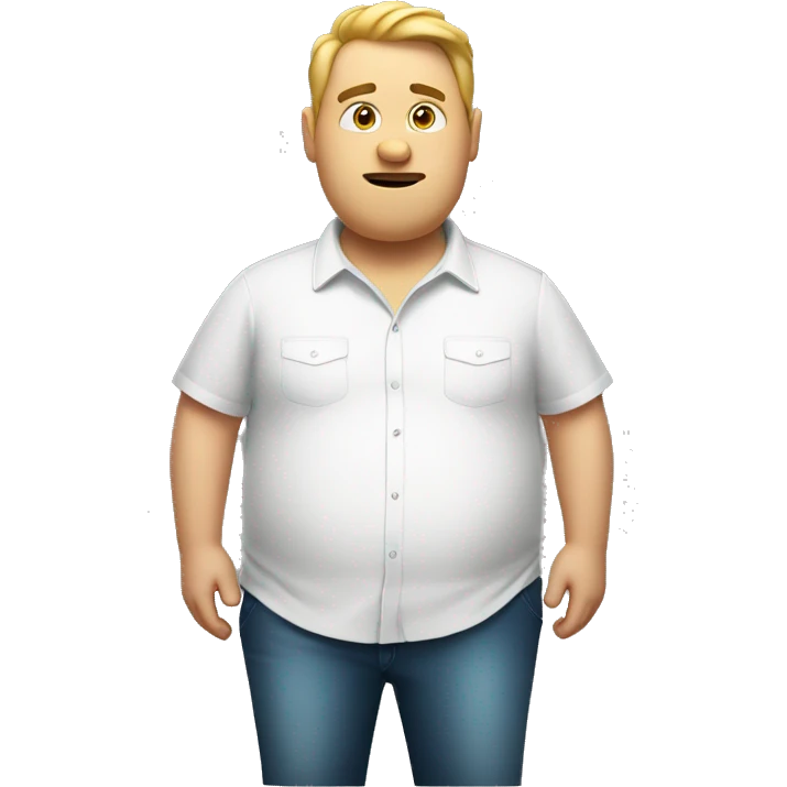 white fat dude whole body with shirt that says “harris” emoji