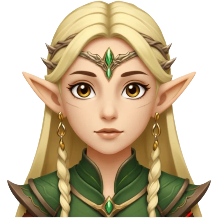 ESO female wood elf warrior with lashes and earrings emoji