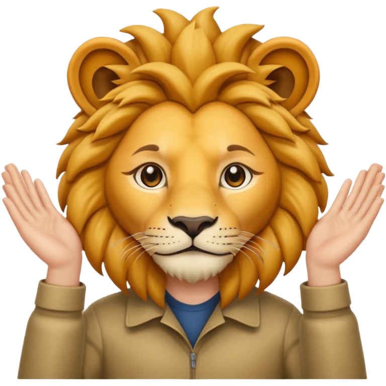 put your hands behind the lion's ear emoji