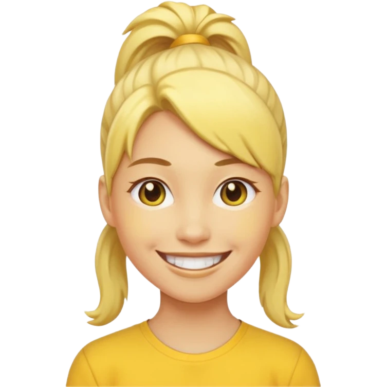 I want to have the regular puke emoji (the round yellow face) but with a pony tail, like Ariana Grande emoji