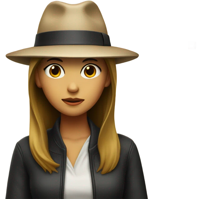 mystery girl with a hat and a cigarette  emoji