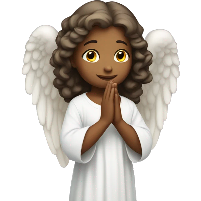 Beautiful angel praying with a halo emoji