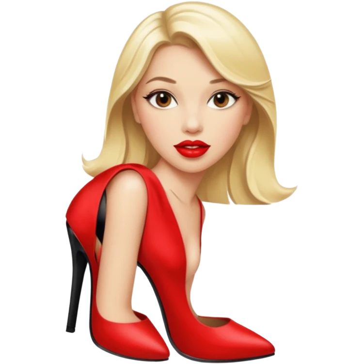 sexy blonde  and hig heels emoji