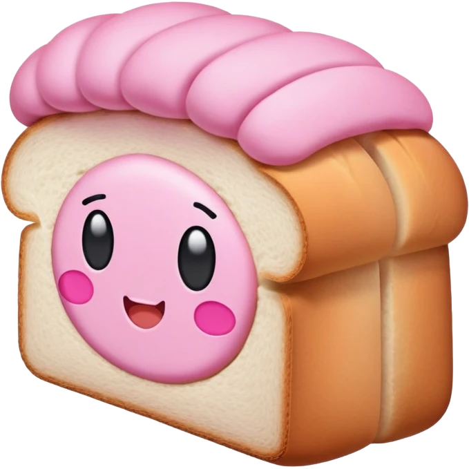 Pink loaf of bread with Bimbo branding emoji