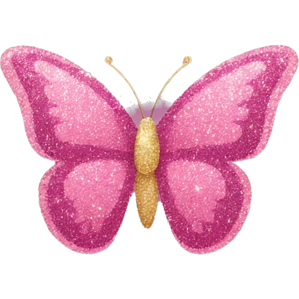 Pink Glitter butterfly emoji