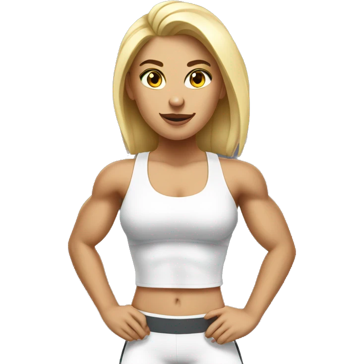 white muscular gym girl emoji