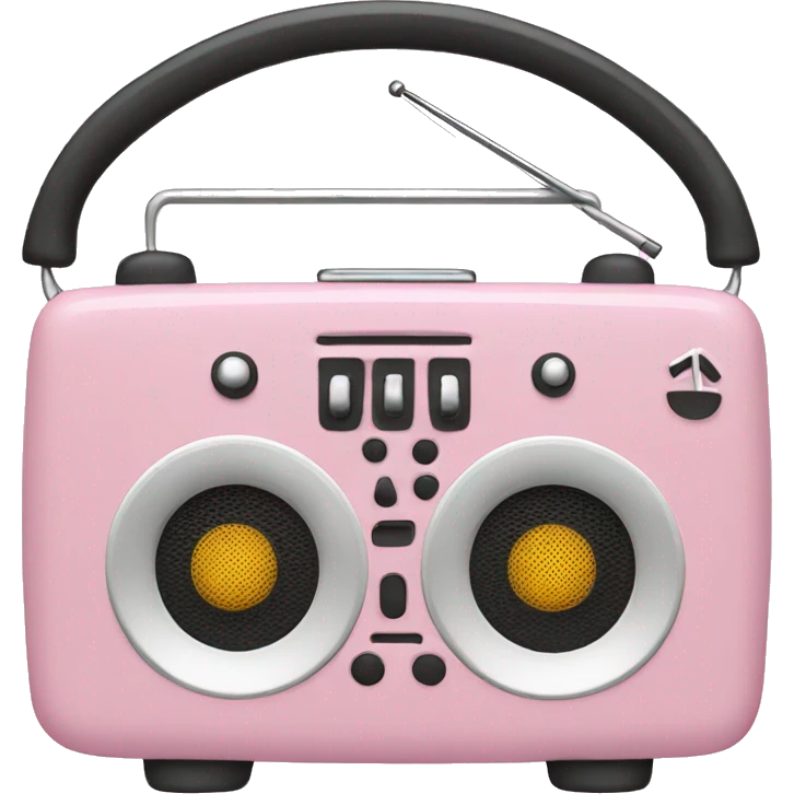 Light pink music radio with bows emoji