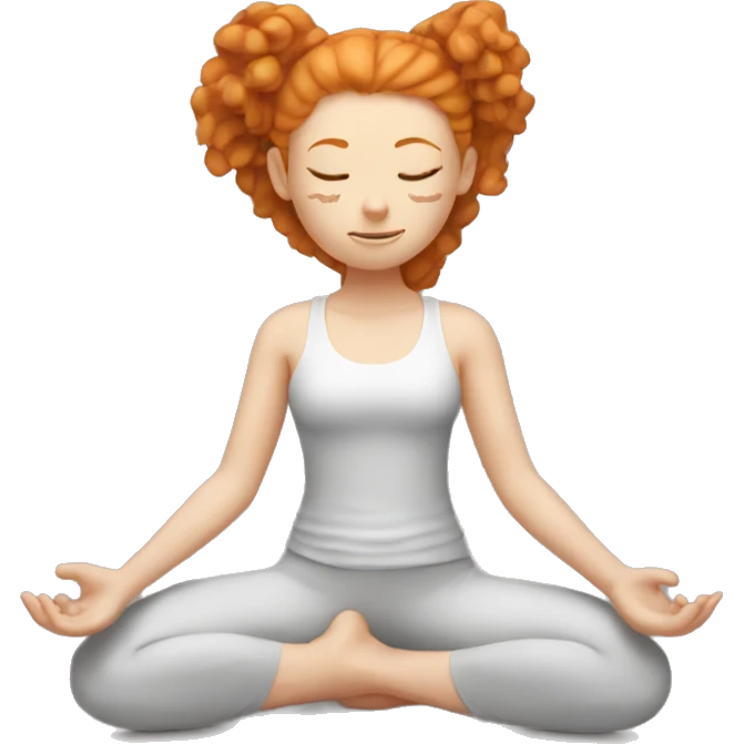 Ginger girl yoga emoji