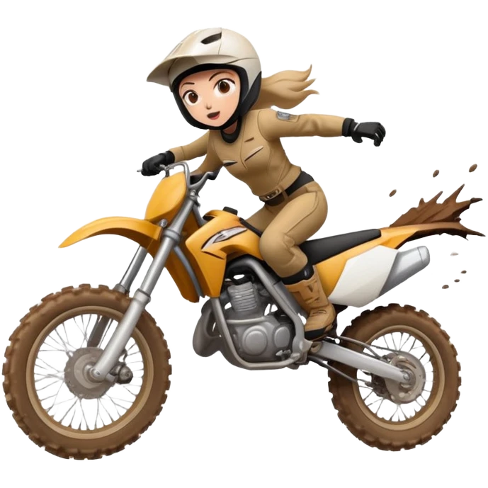 Girl crashing dirtbike emoji