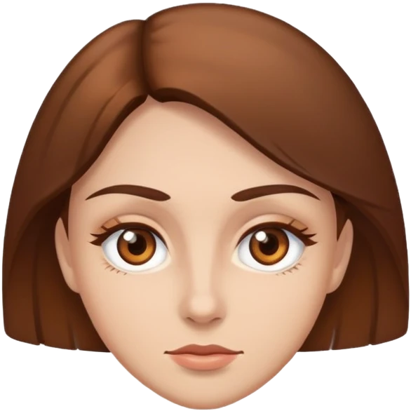 Frau mit 1 braunes Augen und das andere Auge braun. Braunhaarig emoji