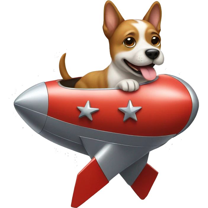Dog on a rocketship emoji